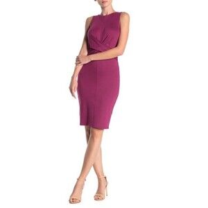 Ten Sixty Sherman Twist Front Sleeveless Sheath Dress In Purple Size M
